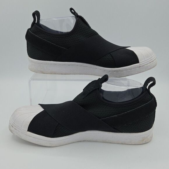 Adidas Superstar Slip On Original Shoes Womens 9 Sneakers Black White EVN791001 - Picture 2 of 9